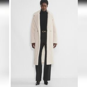 Aritzia Babaton Teddy Coat - Teddy Wool Cream Size Small